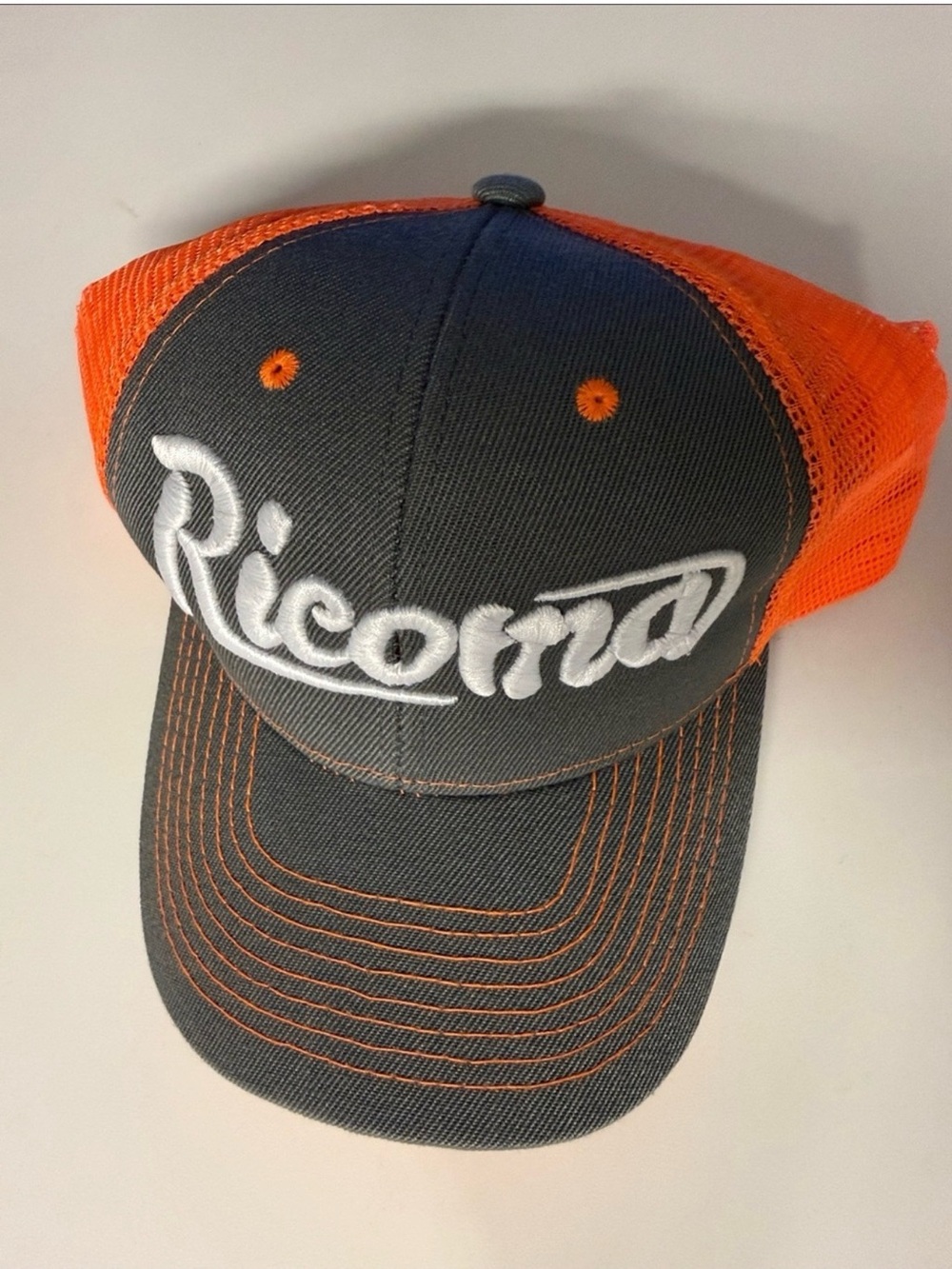 Mesh Back Trucker Hat - Charcoal & Orange